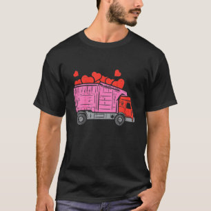 Kids Garbage Truck Hearts Toddler Boys Valentines T-Shirt