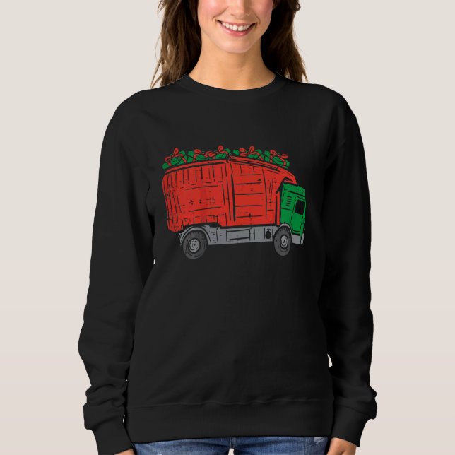 Kids Garbage Truck Xmas Toddler Boys Christmas Kid Sweatshirt (Front)
