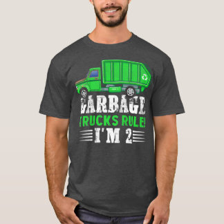 Kids Garbage Trucks Rule I'm 2 Years Old Garbage T T-Shirt