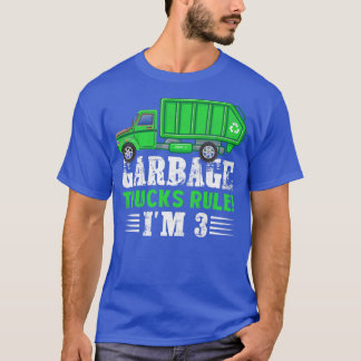 Kids Garbage Trucks Rule I'm 3 Years Old Garbage T T-Shirt