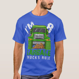 Kids Garbage Trucks Rule I'm 8 Years Old Garbage T T-Shirt