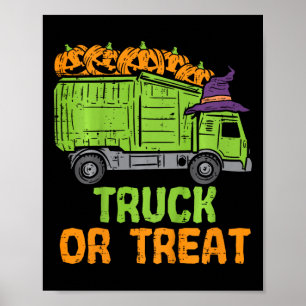 Kids Garge Truck Pumpkins Toddler  Poster