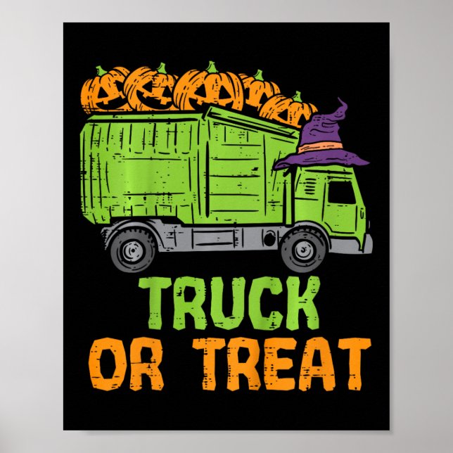 Kids Garge Truck Pumpkins Toddler  Poster (Front)
