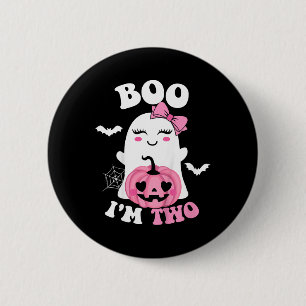 Kids Ghost Boo I'm Two Yr 2nd Birthday Kids Hallow 6 Cm Round Badge