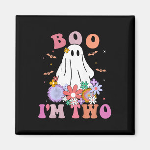 Kids Ghost Boo I'm Two Yr 2nd Birthday Kids Hallow Magnet