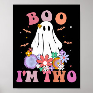Kids Ghost Boo I'm Two Yr 2nd Birthday Kids Hallow Poster