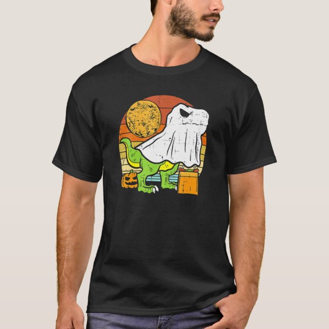 Kids Ghost Dinosaur Dino Trex Moon Candy Toddler B T-Shirt (Front)