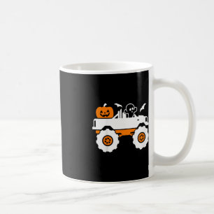 Kids Ghost Pumpkin Riding Monster Truck Lazy Hallo Coffee Mug