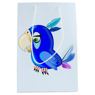 Kids Gift Bag with Blue Parrot