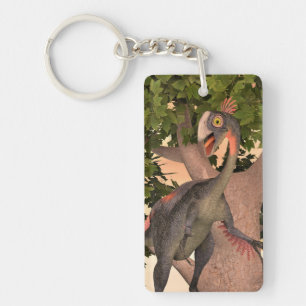 Kids Gigantoraptor Dinosaur Adventure Art Key Ring