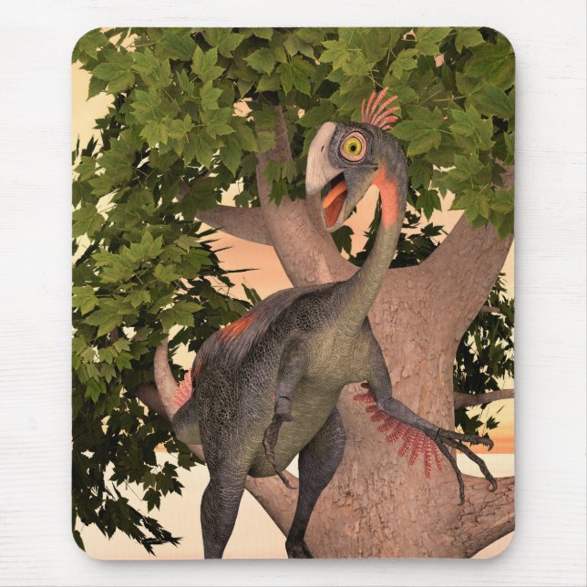 Kids Gigantoraptor Dinosaur Adventure Art Mouse Pad (Front)