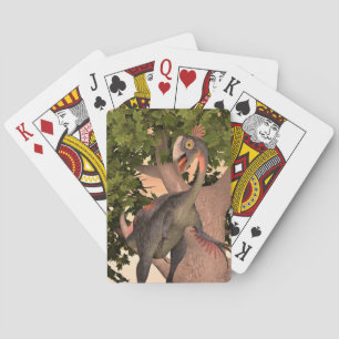 Kids Gigantoraptor Dinosaur Adventure Art Playing Cards