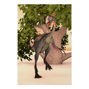 Kids Gigantoraptor Dinosaur Adventure Art Poster