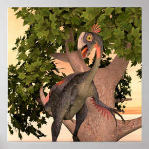 Kids Gigantoraptor Dinosaur Adventure Art Poster