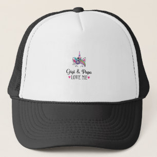 Kids Gigi and Papa Love Me Unicorn T-Shirt Trucker Hat