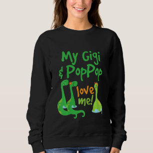Kids Gigi and PopPop Love Me Grandchild Dinosaur Sweatshirt
