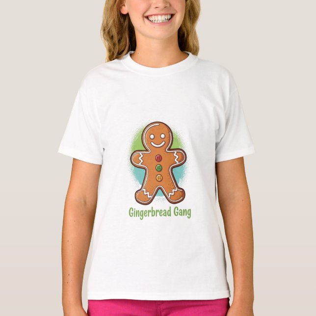 Kids Gingerbread Gang Personalized T-Shirt (Front)