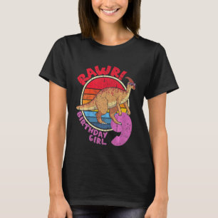 Kids Girl 9th Birthday I Rawr! Parasaurolophus I F T-Shirt