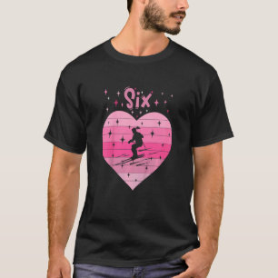 Kids Girl daughter skier ski vacation 6th birthday T-Shirt