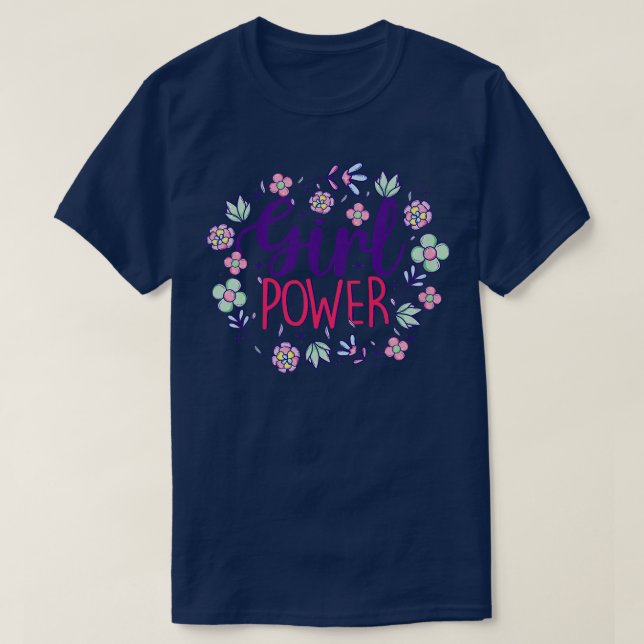 Kids Girl Power Floral Feminist Baby Girl Feminism T-Shirt (Design Front)