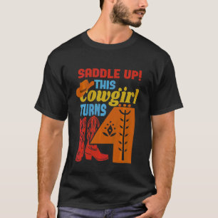 Kids Girls 4 Years Old Birthday Party This Cowgirl T-Shirt