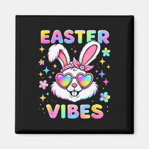 Kids Girls Easter Bunny Face Vibes Easter Kids Gir Magnet