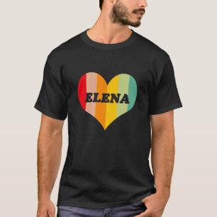 Kids Girls Elena Retro Vintage Heart Name T-Shirt