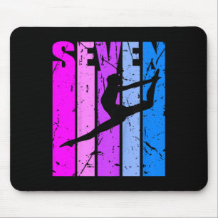 Kids Girls Gymnastics 7th Birthday Dance Dancing G Mouse Pad