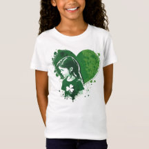 Kids Girls Heart St Patricks Day shirt