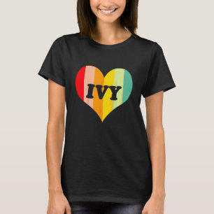 Kids Girls Ivy Retro Vintage Heart Name T-Shirt