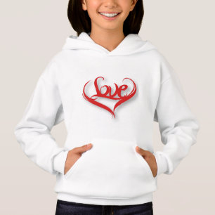 Kids Girls Love Heart Hoodies & Sweatshirts