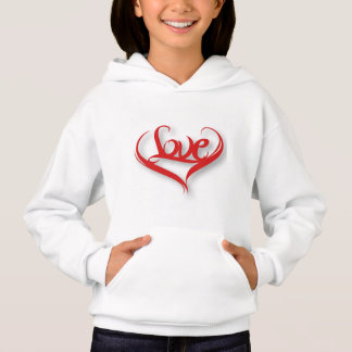 Kids Girls Love Heart Hoodies & Sweatshirts