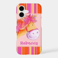 Kids girls named pony pink iphone case
