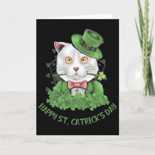 Kids Girls St Patricks Day Cat Happy St Catricks D Card