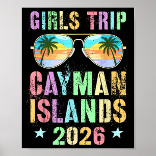 Kids Girls Trip Cayman Islands 2026 Travel Cruise Poster