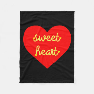 Kids Girls Valentine Sweetheart Red And Yellow Hea Fleece Blanket