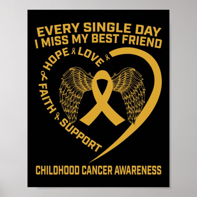 Kids Gold Ribbon Childhood Cancer Awareness Miss B Poster (Front)