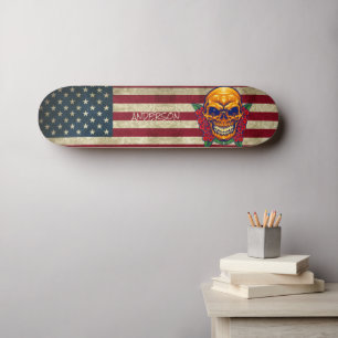 Kids Golden Skull Skateboard