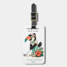 Kids Golf Bag Tag - Retro Toucan Junior Golf