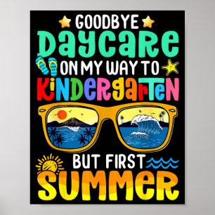 Kids Goodbye Daycare Way To Kindergarten Poster