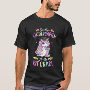 Kids Goodbye Kindergarten Hello 1st Grade Unicorn  T-Shirt