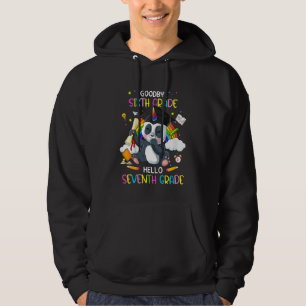 Kids Goodbye Panda Unicorn Sixth Grade 7th Grade Hoodie