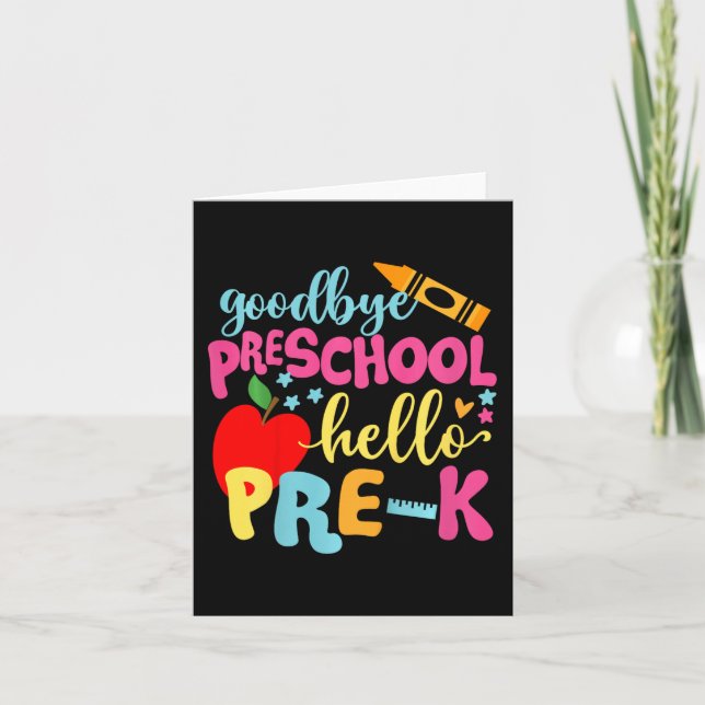 Kids Goodbye Preschool Back To School Card (Front)