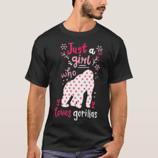 Kids Gorilla Just A Girl Gorillas Gift  T-Shirt