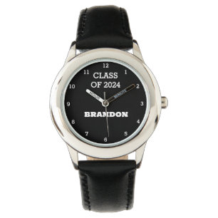 Kids Grad Boys Black Graduation Name School Watch