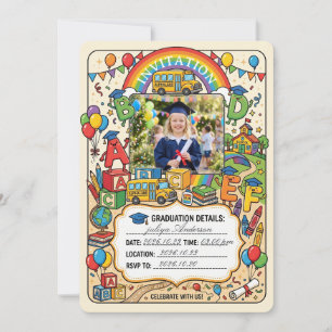 Kids Graduation Invitation, Preschool Pre-K Kinder Invitation