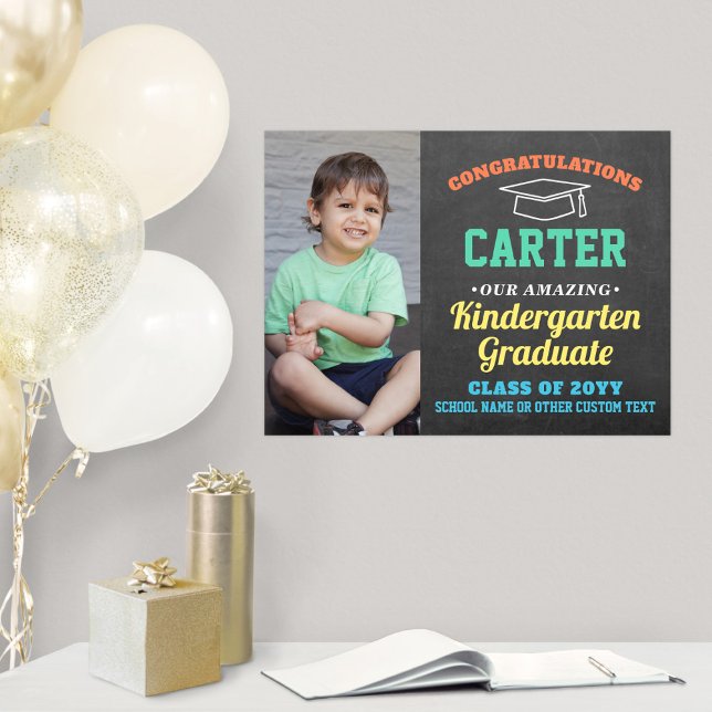 Kids Graduation Kindergarten or Preschool Photo Poster (Creator Uploaded)