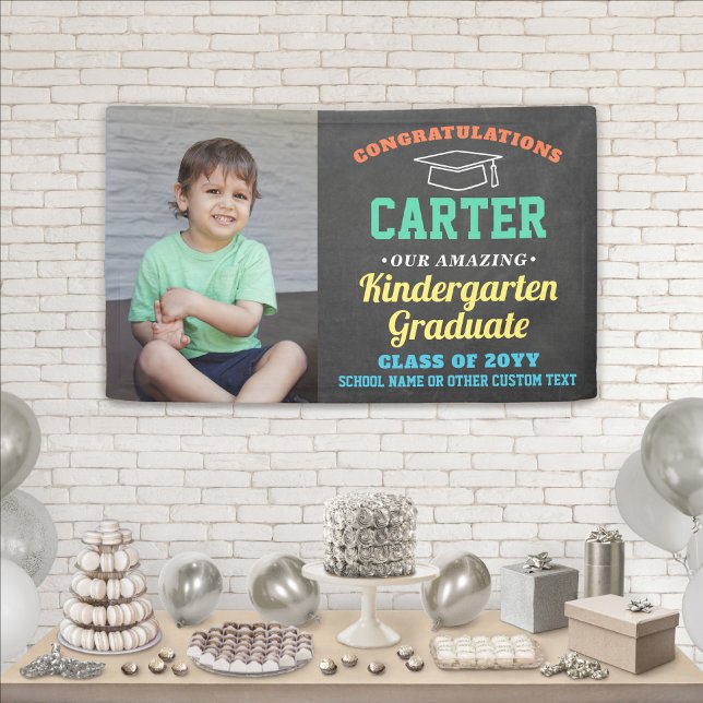 Kids Graduation Kindergarten Preschool Photo Cute Banner (Creator Uploaded)