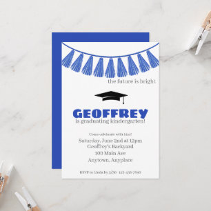 Kids Graduation Party Colourful Kindergarten Pre-K Invitation