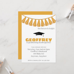 Kids Graduation Party Colourful Kindergarten Pre-K Invitation